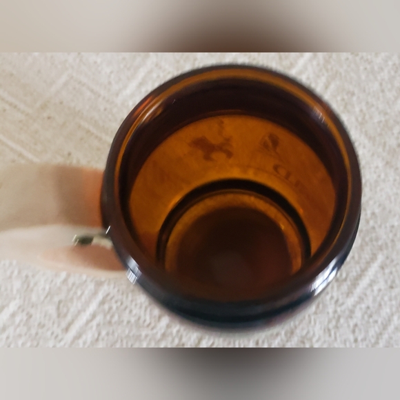 VINTAGE 1973 SIESTA WARE SOUVENIER SEA WORLD BROWN GLASS MUG WOOD HANDLE. - Picture 3 of 8